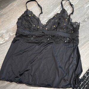 Victoria's Secret Black Lace Chemise